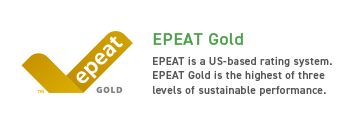 EPEAT Gold EPEAT is a US-based rating system. EPEAT Gold is the highest of three levels of sustainable performance.
