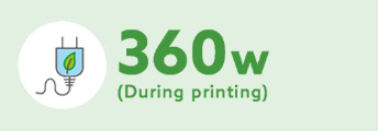energy consumption 360w during printing