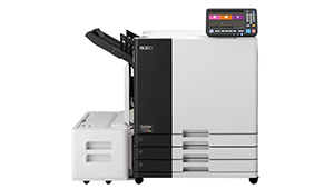 Front view of RISO ComColor GN9830 printer with Additional 2000 Sheet Feeder FG20