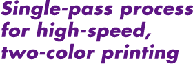 Single-pass process for high-speed,two-color printing