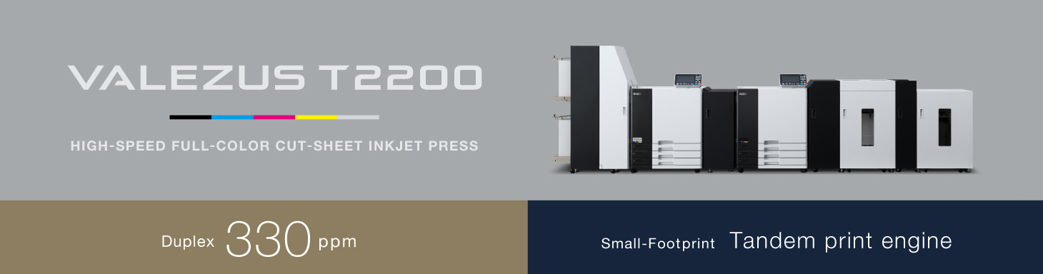VALEZUS High-speed full-color cut-sheet inkjet press High Speed 330ppm A4 long-edge feed Small-Footprint Tandem print engine