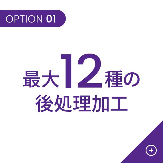 最大11種の後処理加工